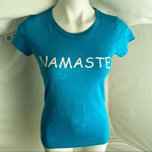 Bella turquoise Namaste short sleeve burnout short sleeve t-shirt